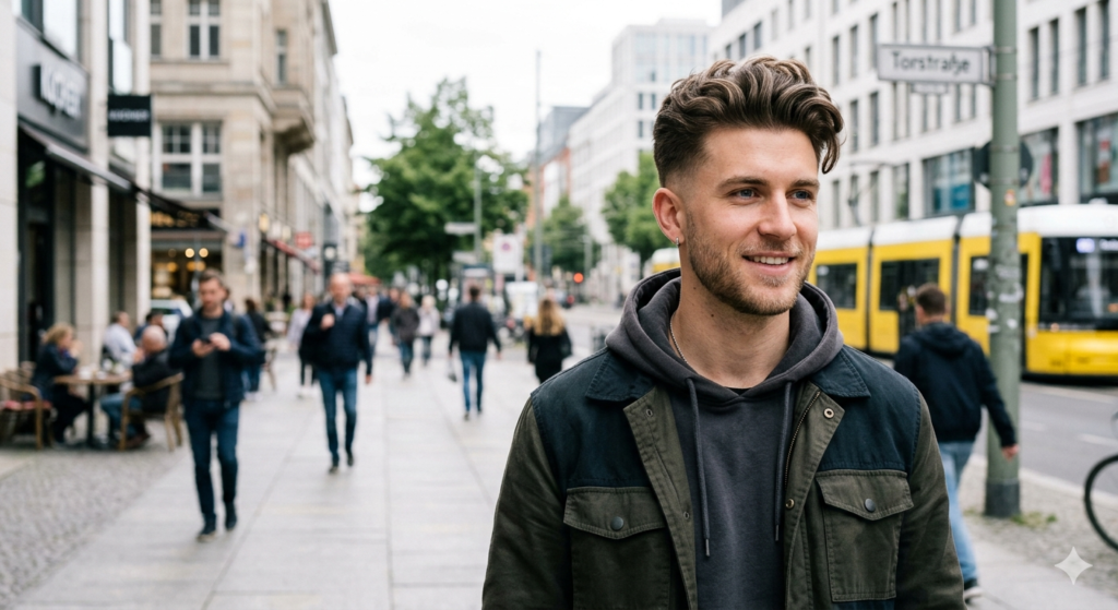 Mann mit frischen Haaren